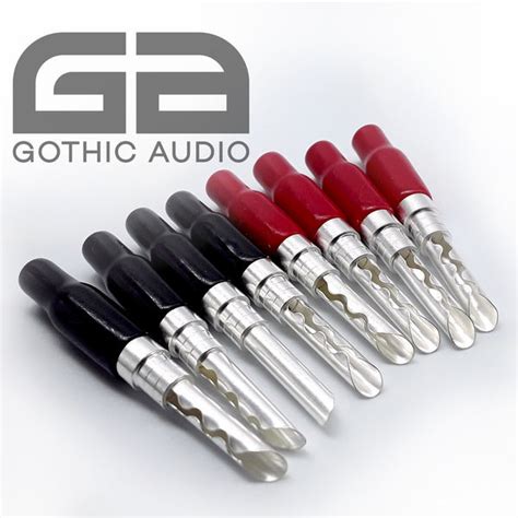 Silver Plated Speaker Banana Plug Z Plug 4mm Connectors X 8 Gothic Audio