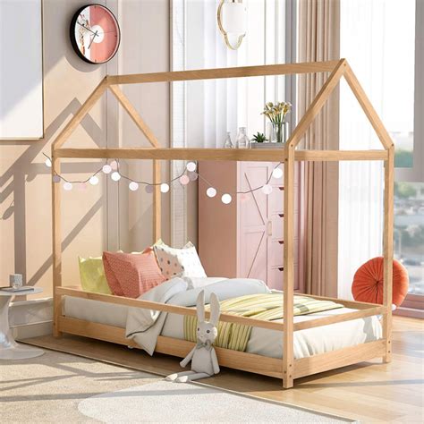 Cott Lit B B Montessori Pour Enfants Lit Maison En Bois X Cm