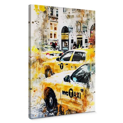 Poster Hugonnard Watercolour New York Cabs Wall Art De