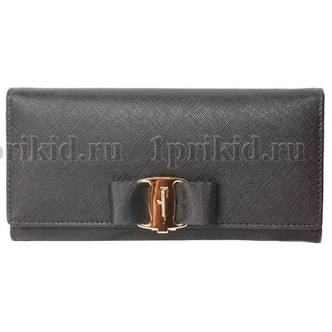 Кошелек Salvatore Ferragamo (Ферагамо) женский чёрный натуральная кожа ...