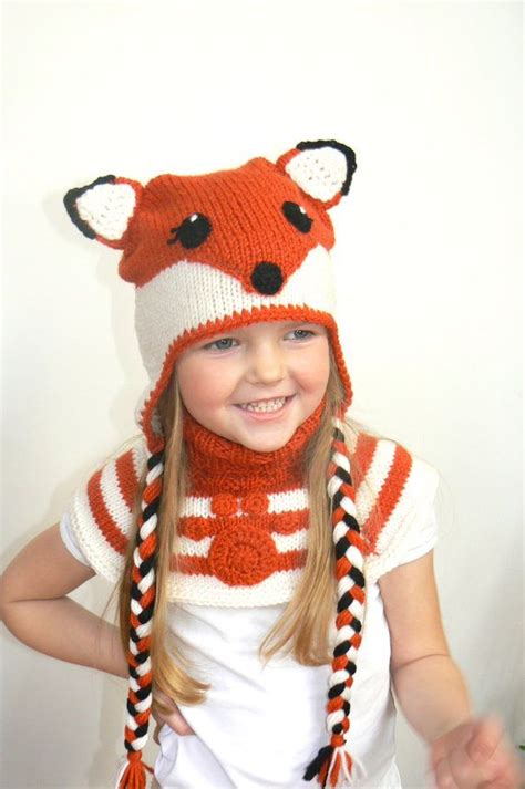 Fox Hat Animal Hat Baby Fox Hat Fox Costume Fox Beanie By 2mice Knitted