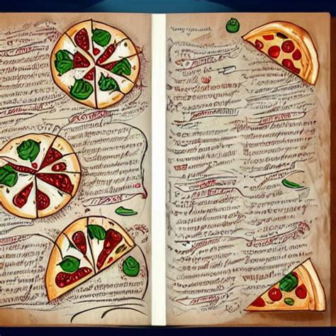 Lexica Pizza Recipe Book In The Style Of Voynich Manuscript K