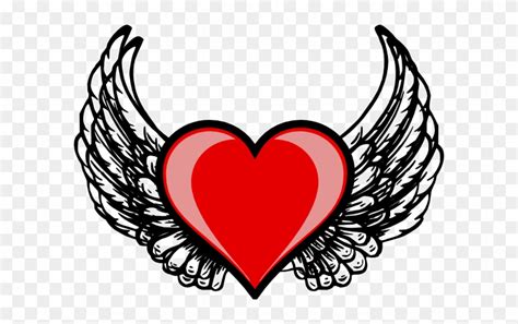 Heart With Wings Vector | Heart with wings, Angel wings clip art - Clip Art Library