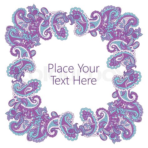 Abstract Paisley Frame Stock Vector Colourbox