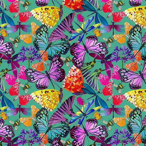 Sally Kelly Gardenia Fabric Flutter Teal Quilting Alice Caroline