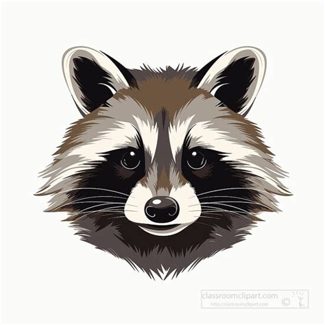 Raccoon Clipart-furry raccoon face clip art