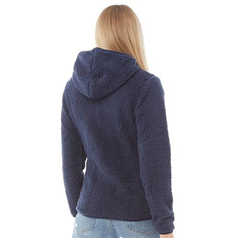 Buy Bench Womens Monroe Sherpa Fleece Zip Through Hoodie Navy