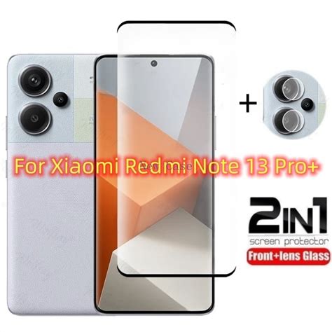 2in1 Curved Tempered Glass For Xiaomi Redmi Note 13 Pro Plus