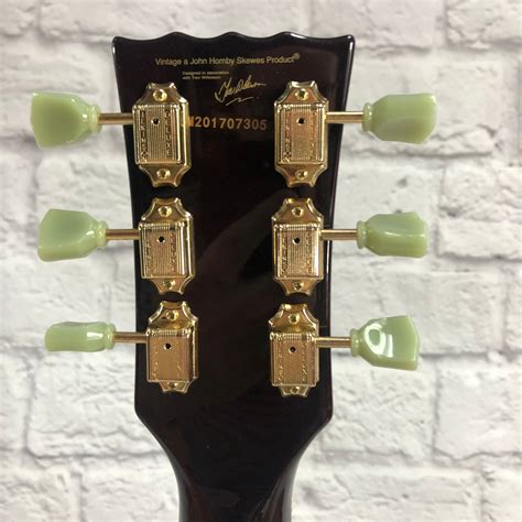 Vintage V100 TSB LP Style Electric Guitar Tobacco Sunburst - Evolution ...