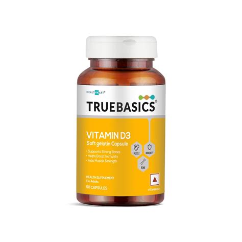 Truebasics Vitamin D3 600 Iu For Healthy Bones Strong Muscles Boosts