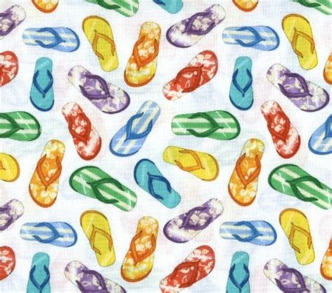 Cotton Quilting Fabric Flip Flops By Timeless Treasures