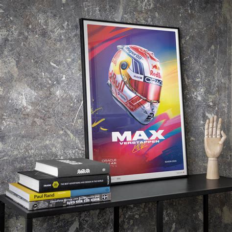 Max Verstappen | 2023 Helmet | Oracle Red Bull Racing Poster | Automobilist