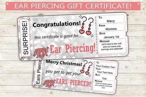 Two Christmas Gift Certificates With The Words Congratulations And