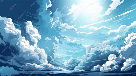 Premium AI Image | Anime landscape with clouds and the sky