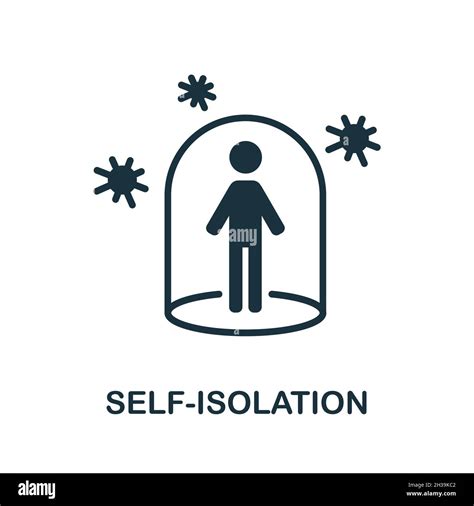 Self Isolation Icon Monochrome Sign From Lockdown Collection Creative