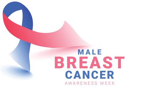 Male Breast Cancer Awareness Week Background Banner Card Poster Template Vector