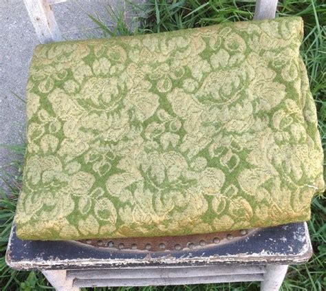 Vintage Brocade Brocatelle Upholstery Fabric / Green & Gold | Etsy ...