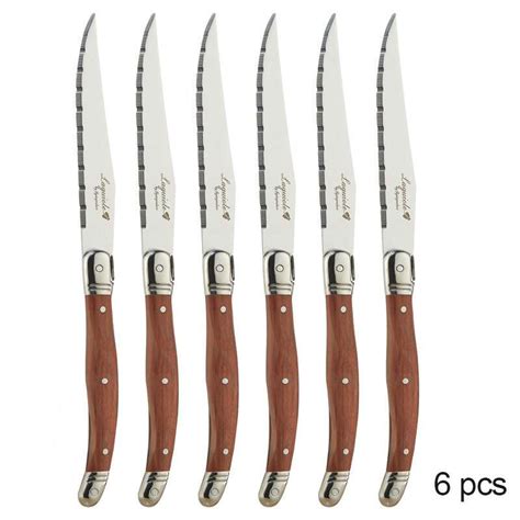 Luxury 6pcs Laguiole Steak Knives Fork Set Stainless Steel Japanese