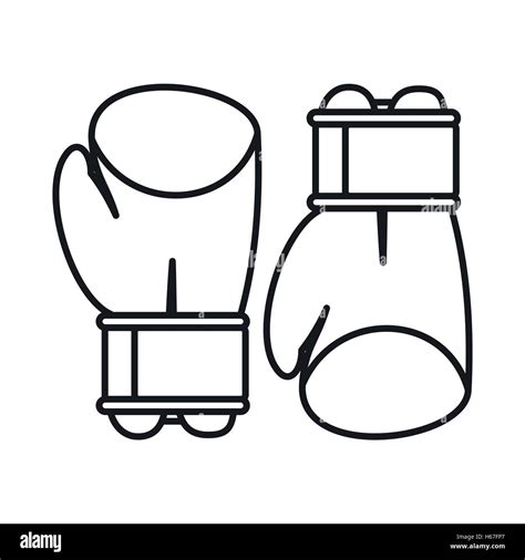 Boxing gloves icon, outline style Stock Vector Image & Art - Alamy