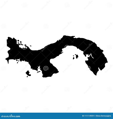 Il Paese Nero Della Siluetta Confina La Mappa Del Panama Sul Backgrou