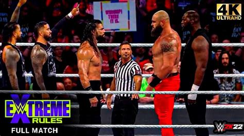 Full Match Roman Reigns The Usos Vs Braun Strowman Omos Tornado