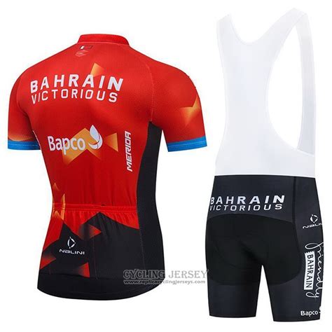 2021 Cycling Jersey Bahrain Victorious Red Short Sleeve And Bib Short