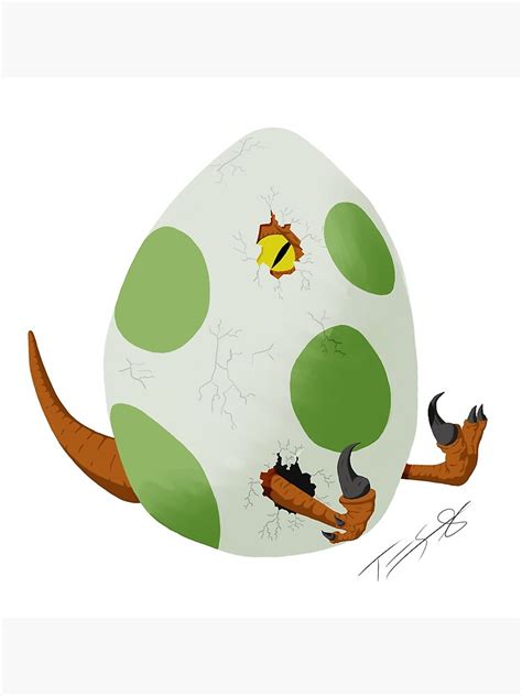 "Hatching Raptor Egg." Art Print by The-Tome | Redbubble