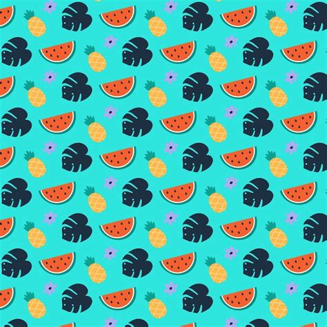 Premium Vector Seamless Pattern Hot Summer With Fruit Watermelon
