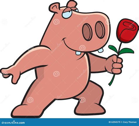 Hippo Flower Stock Vector Image Of Romance Hippopotamus 6394579