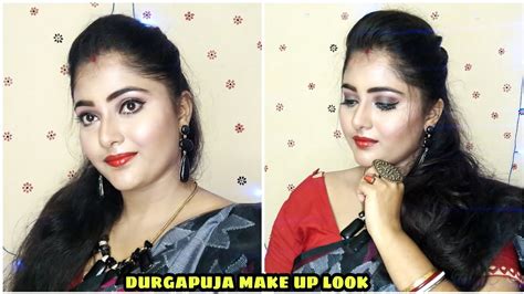 Affordable Festive Glam Makeup Tutorial Durga Puja Astami Makeup Look