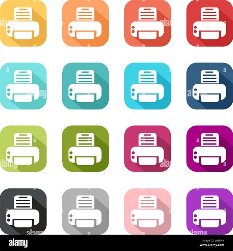 Colorful Printer Icons Stock Photo Alamy