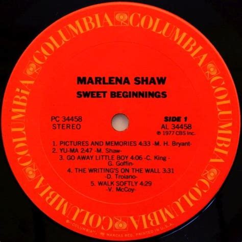 Marlena Shaw Sweet Beginnings Columbia Lp