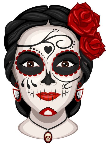 Day Of The Dead Woman Faces Clipart