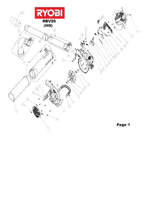 Pièces détachées Aspirateur Souffleur Broyeur de Jardin RYOBI RBV26