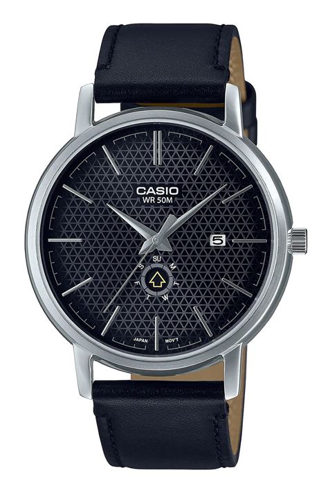 Casio, Часовник с кожена каишка, Черен - eMAG.bg