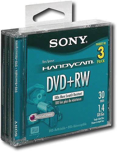 Best Buy Sony DVD Rewritable Media DVD RW 1 40 GB 3 Pack 3DPW30R2H