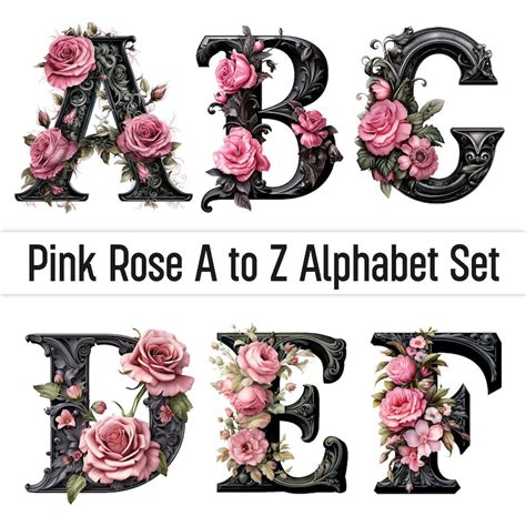 Rose Png Clipart Rose Font Alphabet Rose Letters Png Doodle Letters