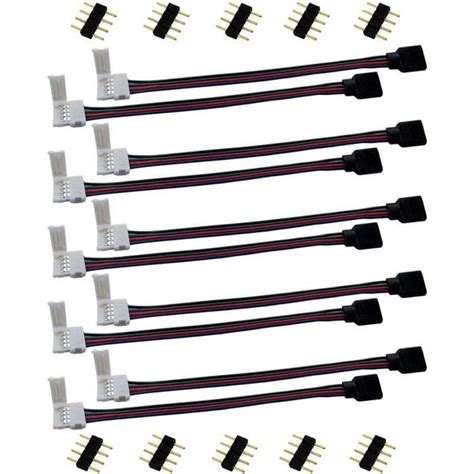 LitaElek 10pcs 4 Broches RGB 5050 LED Strip Connecteur Connectez Ruban