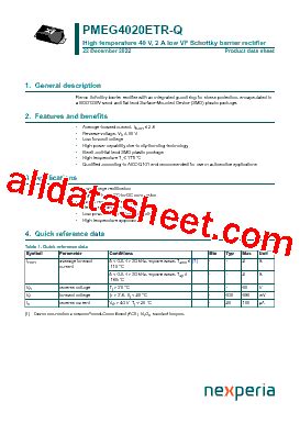 PMEG4020ETR Q Datasheet PDF Nexperia B V All Rights Reserved