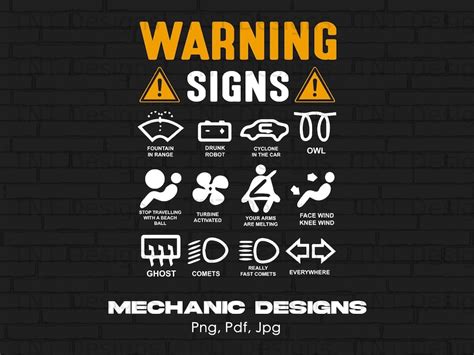 Funny Mechanic Warning Signs Digital Png Design File Instant - Etsy