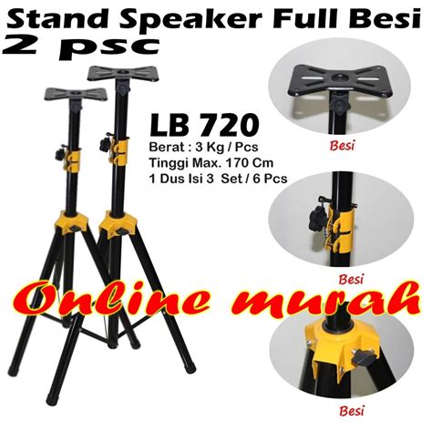 Jual Stand Speaker La Bass Lb 720 Full Besi 2 Buah Original Shopee