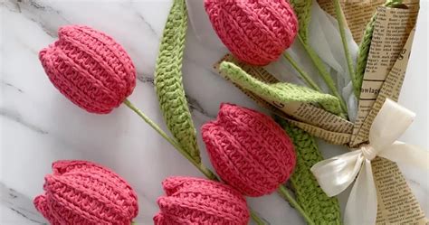 Hermosos Tulipanes En Crochet Patron Gratis Muy Facil Crochetisimo