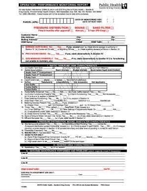 Fillable Online Kingcounty Sample Operation Performance Monitoring