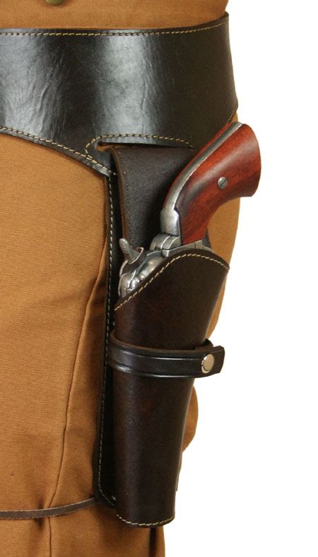 22 Cal Western Gun Belt And Holster Lh Draw Plain Brown Leather