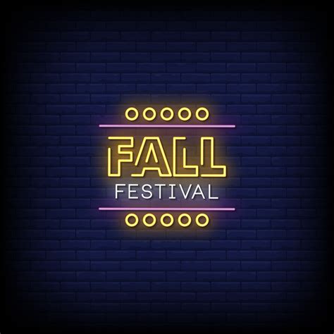 Fall Festival Neon Signs Style Text Vector 2187796 Vector Art at Vecteezy