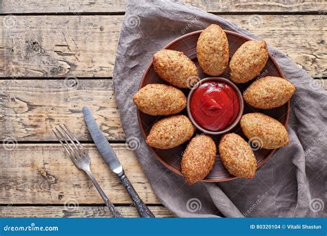 Kibbeh Traditional Middle Eastern Arabic Lamb Meat And Bulgur Kofta