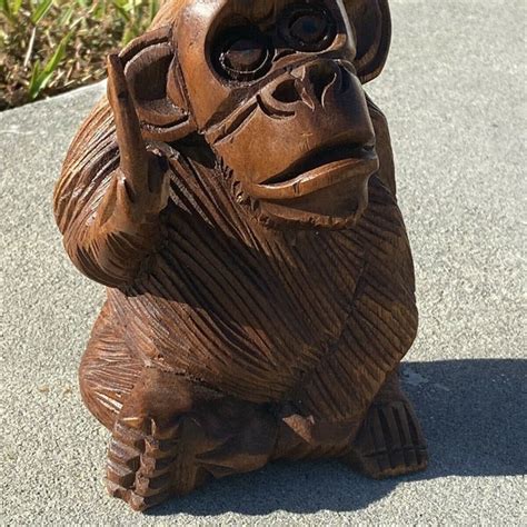 wood middle finger statue etsy