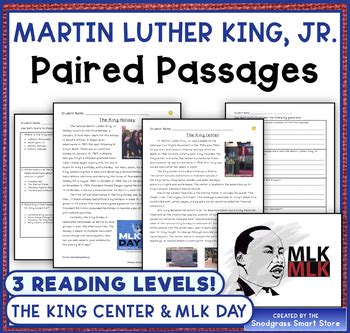 Martin Luther King Jr Reading Comprehension Paired Passages TPT