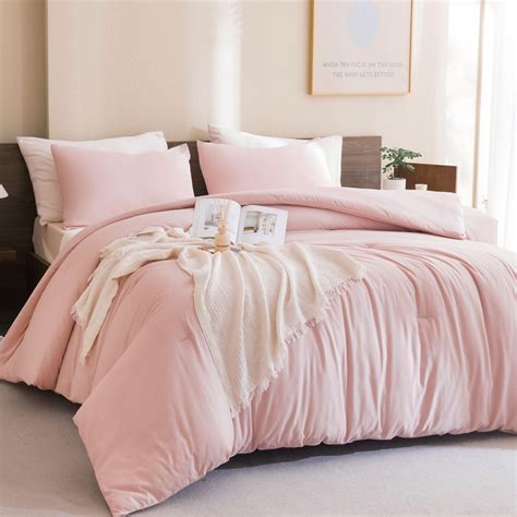 Paxrac Blush Pink Comforter Set Queen Size 3 Pieces Light Pink