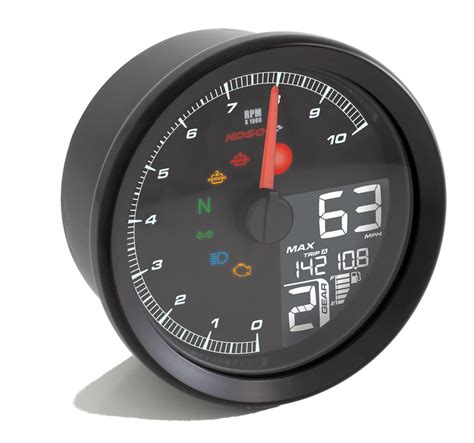 KOSO TNT-04 tachometer/tachometer with black ring with ABE/KBA positiv ...